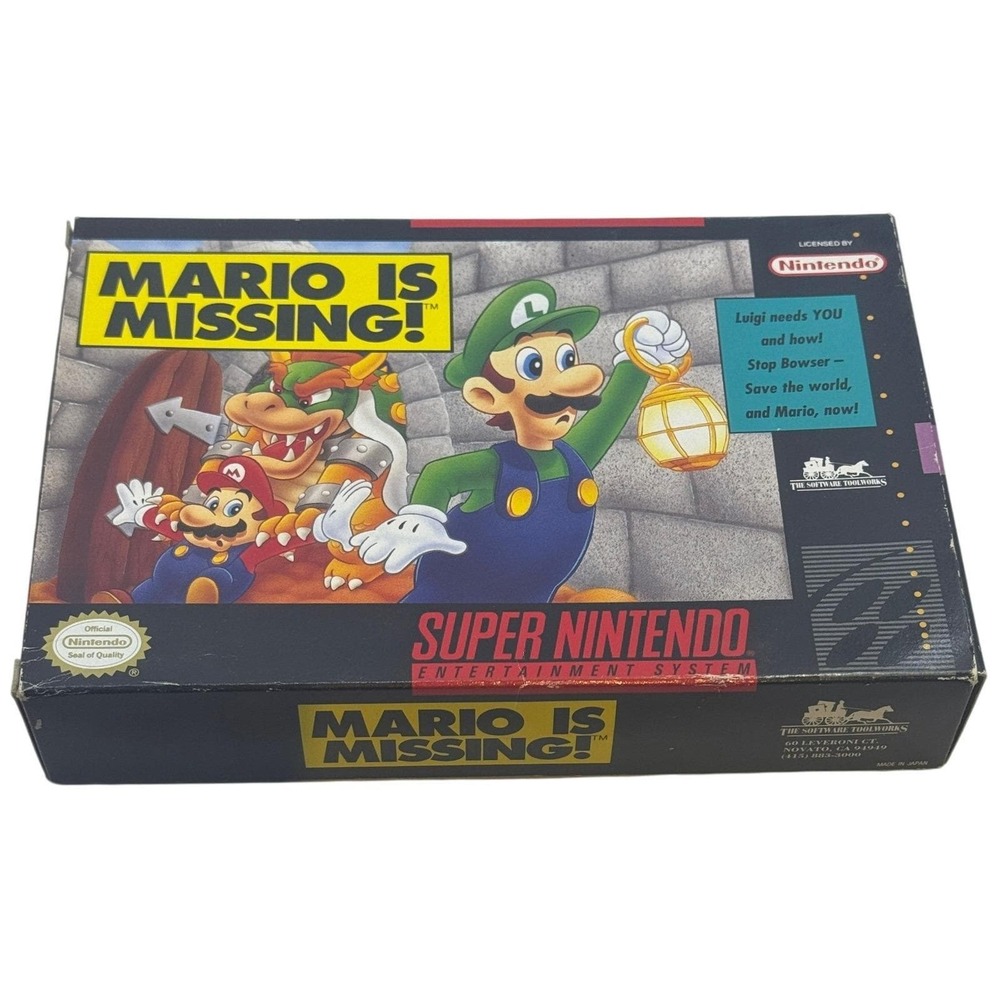 Mario is Missing! Nintendo Super Nintendo SNES 1993 Complete CIB Box Manual